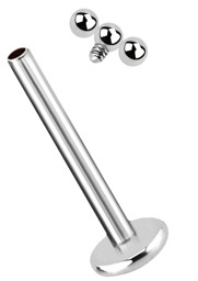 Zeige Details für Ohr Piercing Labret Stud in 1,2 mm mit drei mini Kugeln Bild von Ohr Piercing Labret Stud in 1,2 mm mit drei mini Kugeln