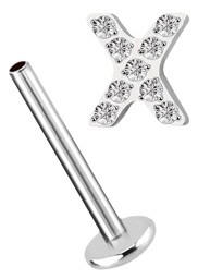 Zeige Details für Ohr Piercing Labret Stud 1,2 mm mit Innengewinde und Stein-X Platte Bild von Ohr Piercing Labret Stud 1,2 mm mit Innengewinde und Stein-X Platte