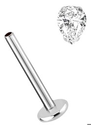 Zeige Details für Ohr Piercing Labret Stud 1,2 mm mit Innengewinde und Stein-Tropfen Bild von Ohr Piercing Labret Stud 1,2 mm mit Innengewinde und Stein-Tropfen