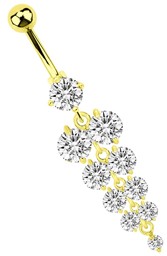 Zeige Details für Bauchnabelpiercing Banane Gold, 6 mm Stein und Anhänger mit Traube Bild von Bauchnabelpiercing Banane Gold, 6 mm Stein und Anhänger mit Traube