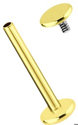 Zeige Details für Ohrpiercing Labret Stud, 1,2 mm mit Innengewinde und Platte in Gold Bild von Ohrpiercing Labret Stud, 1,2 mm mit Innengewinde und Platte in Gold