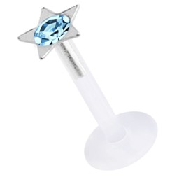 Zeige Details für Madonna Piercing Teflon Labret Stecksystem 1,6 x 10 mm + Stern Bild von Madonna Piercing Teflon Labret Stecksystem 1,6 x 10 mm + Stern