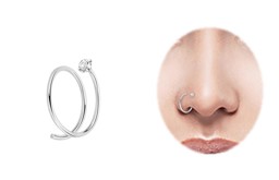 Zeige Details für Nasenpiercing Ring, Silber Nasen Spirale mit Stein in 0,8 x 8, 10 mm Bild von Nasenpiercing Ring, Silber Nasen Spirale mit Stein in 0,8 x 8, 10 mm