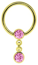 Zeige Details für Piercing Ring 18 kt. Hartvergoldet + Kette, 5 mm Kugeln, Steine Bild von Piercing Ring 18 kt. Hartvergoldet + Kette, 5 mm Kugeln, Steine