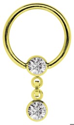 Zeige Details für Piercing Ring 18 kt. Hartvergoldet + Kette, 4 mm Kugeln, Steine Bild von Piercing Ring 18 kt. Hartvergoldet + Kette, 4 mm Kugeln, Steine