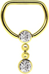 Zeige Details für D-Piercing Ring Stahl 18 kt. Hartvergoldung + Kette, 5 mm Kugeln Bild von D-Piercing Ring Stahl 18 kt. Hartvergoldung + Kette, 5 mm Kugeln