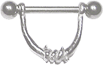 Zeige Details für Brustwarzenpiercing Silber Bügel mit Stacheldraht Design Bild von Brustwarzenpiercing Silber Bügel mit Stacheldraht Design