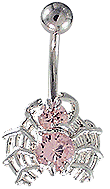 Zeige Details für Bauchnabel Piercingschmuck Spinne mit Netz und Steinkörper Bild von Bauchnabel Piercingschmuck Spinne mit Netz und Steinkörper