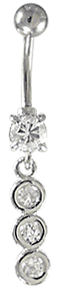 Bild von Bauchnabel Piercing offener Stein mit Dreiersteinhänger