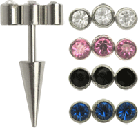 Zeige Details für Helix Piercing, Ohrpiercing Schmuck Spitze mit Stab und 3 Steinen Bild von Helix Piercing, Ohrpiercing Schmuck Spitze mit Stab und 3 Steinen