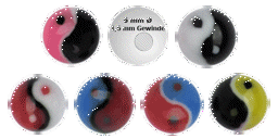 Zeige Details für Piercingschmuck Acryl Verschluss Kugel, Ying Yang in 1,6 x 6 mm Bild von Piercingschmuck Acryl Verschluss Kugel, Ying Yang in 1,6 x 6 mm