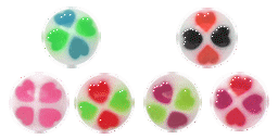 Zeige Details für Piercing Schmuck Acryl Verschlusskugel mit 4 Herzen 1,6 x 6 mm Bild von Piercing Schmuck Acryl Verschlusskugel mit 4 Herzen 1,6 x 6 mm