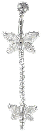 Zeige Details für Bauchnabel Piercing Doppel-Schmetterling mit Kugelkette Bild von Bauchnabel Piercing Doppel-Schmetterling mit Kugelkette