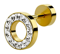 Zeige Details für Ohrpiercing Schmuck, Fake Tunnel Stahl vergoldet, Stab in 1,2 mm Bild von Ohrpiercing Schmuck, Fake Tunnel Stahl vergoldet, Stab in 1,2 mm