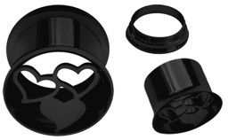 Zeige Details für Ohr Piercing 316l Stahl Flesh Tunnel schwarz mit Herzen in 8-14 mm Bild von Ohr Piercing 316l Stahl Flesh Tunnel schwarz mit Herzen in 8-14 mm