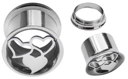 Zeige Details für Ohrpiercing Schmuck 316l Stahl Flesh Tunnel mit Herzen in 8-14 mm Bild von Ohrpiercing Schmuck 316l Stahl Flesh Tunnel mit Herzen in 8-14 mm