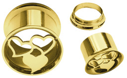 Zeige Details für Ohr Piercing 316l Stahl Flesh Tunnel vergoldet mit Herzen 8-14 mm Bild von Ohr Piercing 316l Stahl Flesh Tunnel vergoldet mit Herzen 8-14 mm