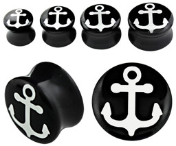 Zeige Details für Ohr Piercing Plug Anker, Stopfen aus Acryl in schwarz Bild von Ohr Piercing Plug Anker, Stopfen aus Acryl in schwarz