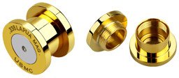 Bild von Ohrpiercing Plug Patrone, 316l Stahl Gold beschichtet in 6 - 12 mm