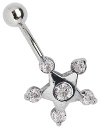 Bild von Bauchnabel Piercingschmuck Stern mit Steinspitzen