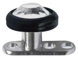 Zeige Details für Oberflächen Piercing Dermal Anchor mit Aufsatz schwarz Bild von Oberflächen Piercing Dermal Anchor mit Aufsatz schwarz