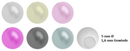 Zeige Details für Pearl Ball, Kunst Perlen in 1,6 x 5 mm, Piercing Verschluss Kugel Bild von Pearl Ball, Kunst Perlen in 1,6 x 5 mm, Piercing Verschluss Kugel