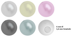 Zeige Details für Pearl Ball, Kunst Perlen in 1,6 x 6 mm, Piercing Verschluss Kugel Bild von Pearl Ball, Kunst Perlen in 1,6 x 6 mm, Piercing Verschluss Kugel