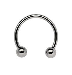 Bild von Titan Circular Barbell Gewindering, Hufeisen in 1,2 x 6-12 mm + Kugeln