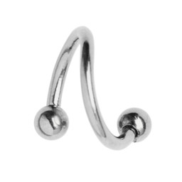 Bild von Bauchnabel Piercing Titan Spirale in 1,6 x 8, 10, 12 mm +  Kugeln