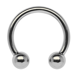 Bild von Piercing Titan Gewindering Circular Barbell in 2,0 x 10-16 mm + Kugeln