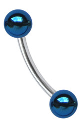 Zeige Details für Titan Piercing Banane in 1,6 x 6-14 mm + Kugeln, farbig Bild von Titan Piercing Banane in 1,6 x 6-14 mm + Kugeln, farbig