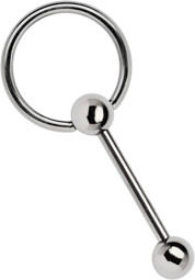 Zeige Details für Zungenpiercing Stab Titan mit Schraub-Klemmkugel in 5 mm + Ring Bild von Zungenpiercing Stab Titan mit Schraub-Klemmkugel in 5 mm + Ring