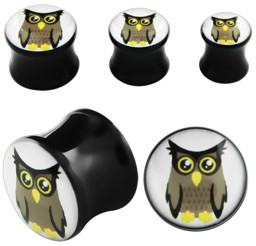 Zeige Details für Ohrpiercing Schmuck 1 x Acryl Plug mit Eule in 4-16 mm Bild von Ohrpiercing Schmuck 1 x Acryl Plug mit Eule in 4-16 mm