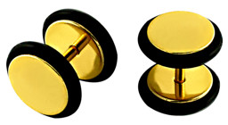 Zeige Details für Ohrpiercing 1 x Fake Plug Stahl 8 mm gold farbig in 1,2 x 6 mm Bild von Ohrpiercing 1 x Fake Plug Stahl 8 mm gold farbig in 1,2 x 6 mm