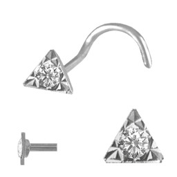 Zeige Details für Nasenpiercing Schmuck Silber Nasenstecker, Dreieck, Spirale Bild von Nasenpiercing Schmuck Silber Nasenstecker, Dreieck, Spirale