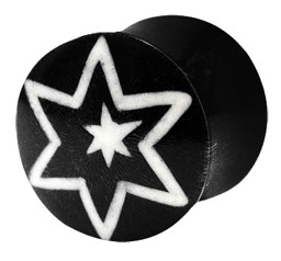 Zeige Details für Ohr Piercing Schmuck Plug aus Horn mit doppel Stern in 8-12 mm Bild von Ohr Piercing Schmuck Plug aus Horn mit doppel Stern in 8-12 mm