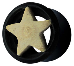 Zeige Details für Ohrpiercing Schmuck Flesh Tunnel aus Horn mit Stern in 14-16 mm Bild von Ohrpiercing Schmuck Flesh Tunnel aus Horn mit Stern in 14-16 mm