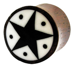 Zeige Details für Ohr Piercing Schmuck Plug aus Saba Holz mit Stern in 8-12 mm Bild von Ohr Piercing Schmuck Plug aus Saba Holz mit Stern in 8-12 mm