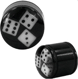 Zeige Details für Ohrpiercing Plug in schwarz mit 3 Würfeln und Gummis Bild von Ohrpiercing Plug in schwarz mit 3 Würfeln und Gummis