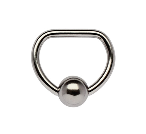 Bild von Intimpiercing Schmuck Titan D-Ring mit geradem Steg in 1,6 x 8 mm