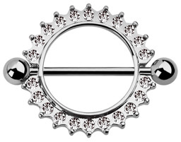 Zeige Details für Brust Piercing Schmuck Schild Steinkranz 16 mm und Stab in 1,6 mm Bild von Brust Piercing Schmuck Schild Steinkranz 16 mm und Stab in 1,6 mm