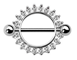 Zeige Details für Brustpiercing Schmuck Schild Steinkranz 14 mm und Stab in 1,6 mm Bild von Brustpiercing Schmuck Schild Steinkranz 14 mm und Stab in 1,6 mm