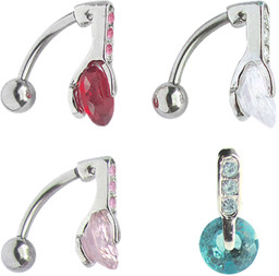 Zeige Details für Bauchnabelpiercing Schmuck Banane mit rundem Zirkonia Bild von Bauchnabelpiercing Schmuck Banane mit rundem Zirkonia