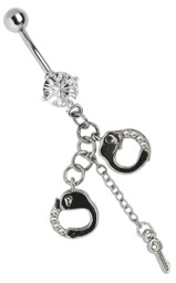 Zeige Details für Piercing Bauchnabelbanane mit Hänger Handschelle und Schlüssel Bild von Piercing Bauchnabelbanane mit Hänger Handschelle und Schlüssel
