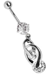 Zeige Details für Bauchnabel Piercing Banane mit schleifen Doppelsteinhänger Bild von Bauchnabel Piercing Banane mit schleifen Doppelsteinhänger
