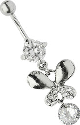 Zeige Details für Bauchnabel Piercing Zirkonias und Schmetterling mit Steinen Bild von Bauchnabel Piercing Zirkonias und Schmetterling mit Steinen
