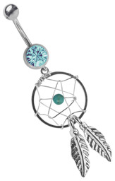 Zeige Details für Bauchnabelpiercing Traumfänger mit Steinkugel, Bauchpiercing Schmuck Bild von Bauchnabelpiercing Traumfänger mit Steinkugel, Bauchpiercing Schmuck