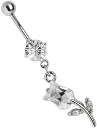 Zeige Details für Bauchnabel Piercing Banane mit Zirkonia und Tulpenanhänger Bild von Bauchnabel Piercing Banane mit Zirkonia und Tulpenanhänger