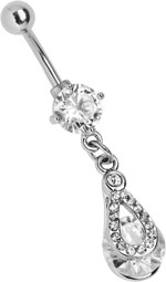 Zeige Details für Bauchnabel Piercing Banane mit Hänger und drehbarem Stein unten Bild von Bauchnabel Piercing Banane mit Hänger und drehbarem Stein unten