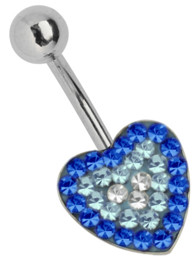 Zeige Details für Bauchnabel Piercing Banane Herz mit vielen kleinen Steinen Bild von Bauchnabel Piercing Banane Herz mit vielen kleinen Steinen